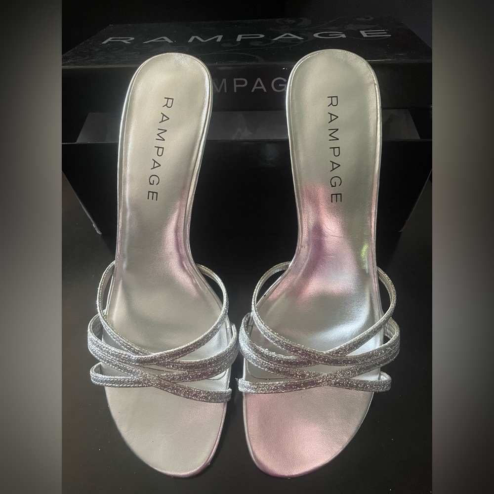 Silver Glitter Heels